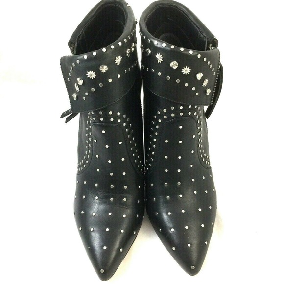 Sam Edelman Royce Studded Leather Ankle Boot Black - Picture 3 of 7